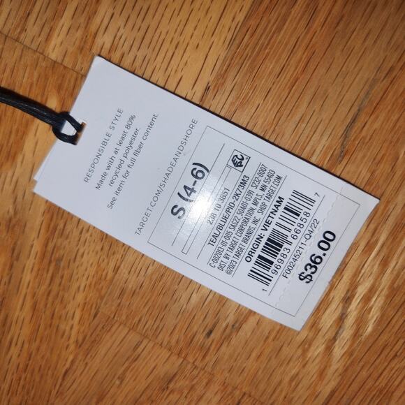 Shade & Shore‎ NWT Plunge Tie-Front Teal One Piece Swimsuit Size Small - Picture 5 of 9